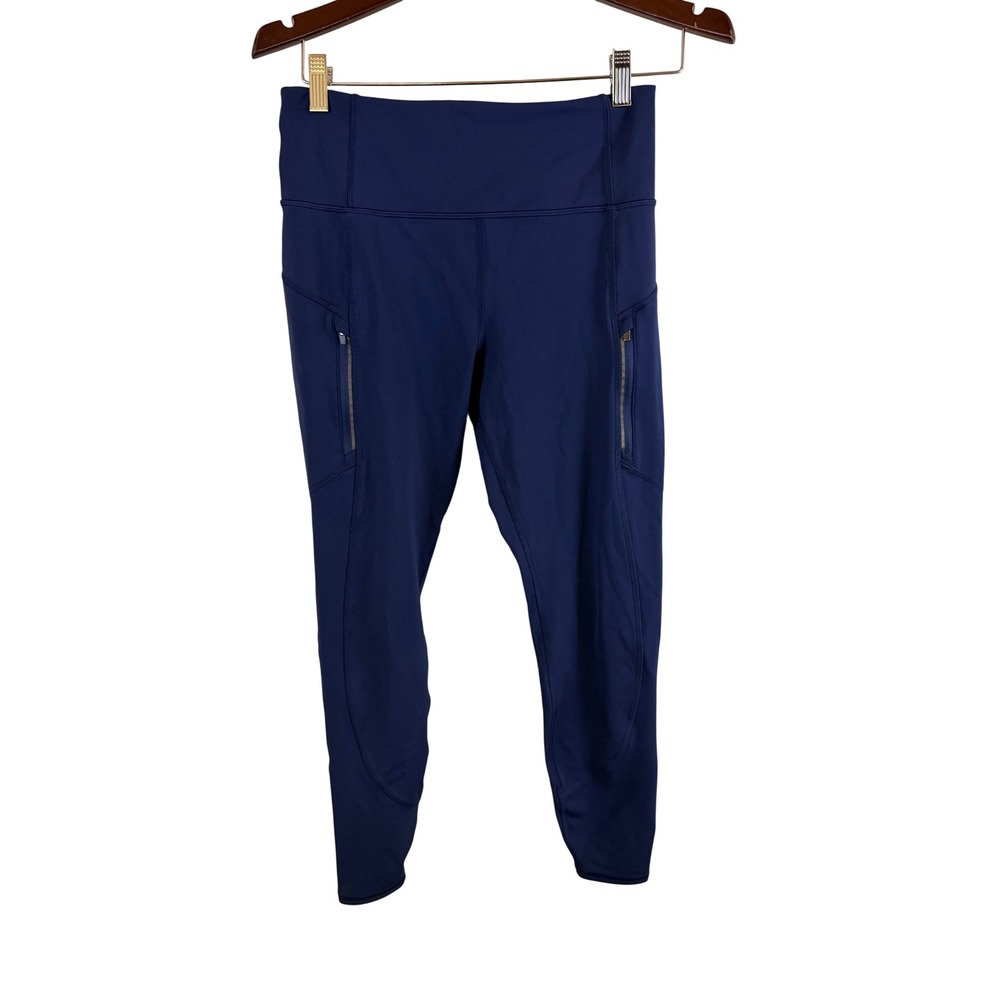 Athleta Rainier Tight Legging Rainier Women M Navy Blue Zipper Pockets